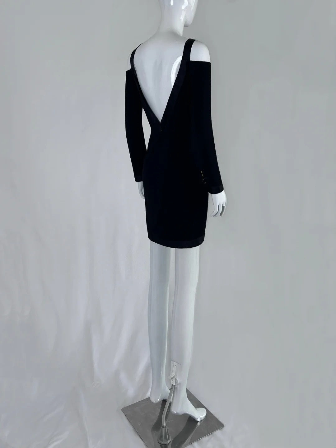 Playful Sheath Black Homecoming Dress Bow Floral Long Sleeve Short Dress CY0044