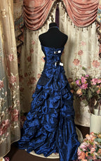 Vintage Style Ball Gown Sweetheart Prom Dresses Long Evening Gown Navy Blue Formal Party Dress