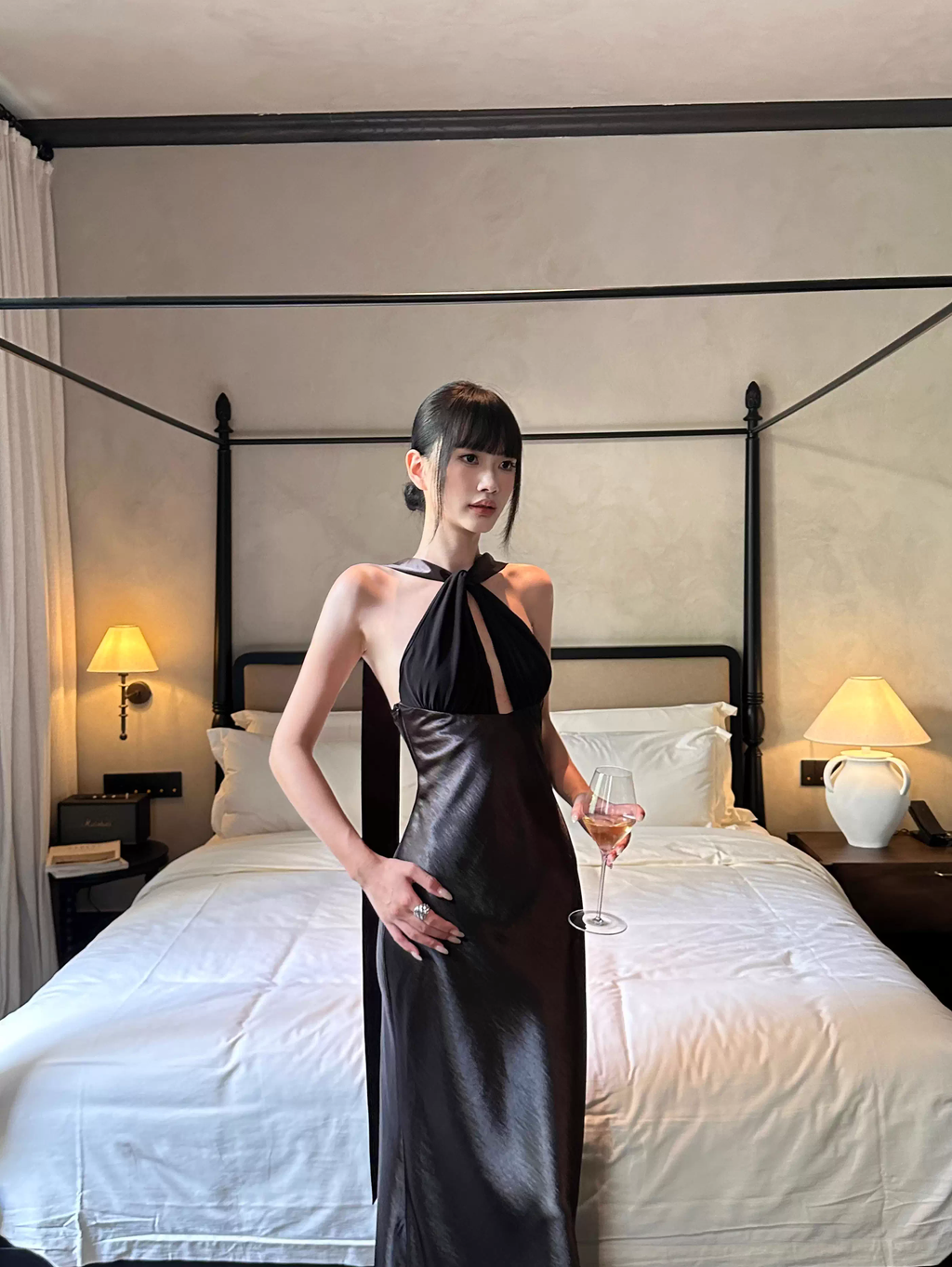 Classy Sleeveless Navy Blue Satin Mermaid Long Wedding Guest Dress Formal Backless Party Dress Evening Gown