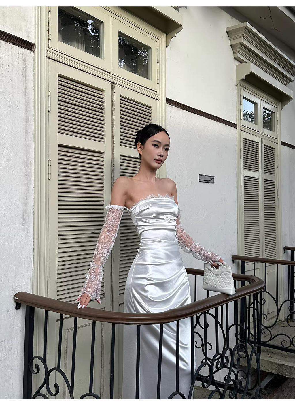 Classy White Off The Shoulder Satin Lace Mermaid Long Wedding Guest Dress Formal Evening Dress Prom Gown