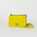 Christian Dior Yellow Leather Diorama Medium Flap Bag