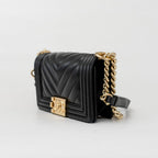 Chanel Small Chevron Black Le Boy Bag