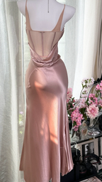 Elegant Spaghetti Straps Sweetheart Neck Pink Satin Mermaid Party Dress Long Birthday Prom Gown