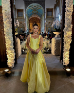 Stylish Satin Yellow A Line Formal Party Dress Birthday Prom Gown