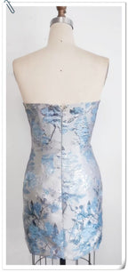 Floral Print Tight Homecoming Dress,Cocktail Dress Y3081
