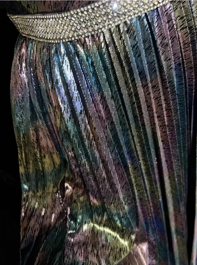 Unique One Shoulder Satin Pleated Beaded Long Evening Dress Formal Birthday Prom Dress SP1437