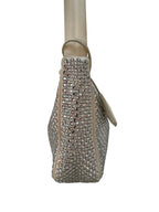 Prada White Re - Edition 2000 Satin Crystal Embellished Shoulder Bg
