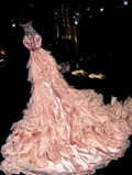 Elegant Halter Beaded Sleeveless Tulle Satin Ruffles Layered Mermaid Long Prom Dress Evening Gown SP726