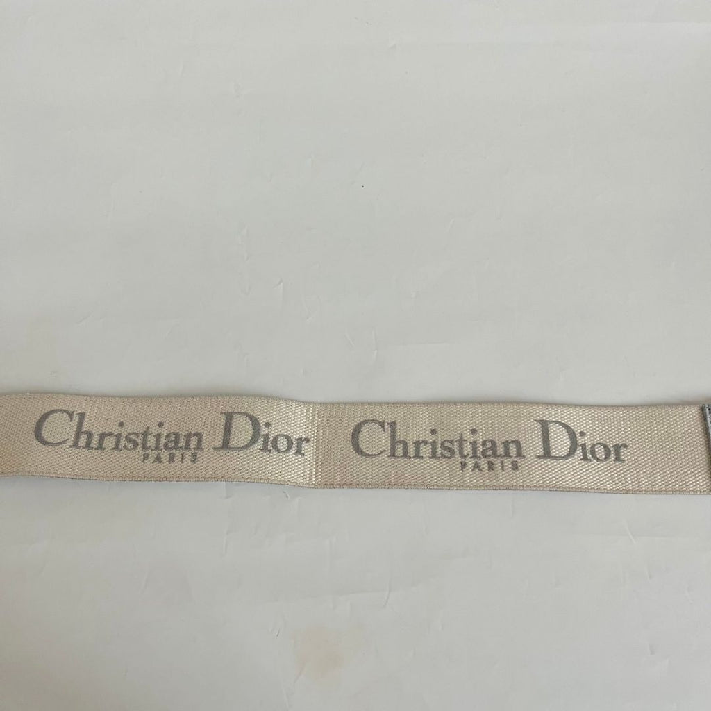 Dior White Leather Saddle bag with fabric strap