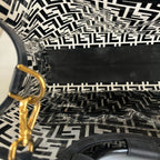 Fendi Black/Clear FF PVC and Leather Large Tote with strap