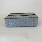 Valentino Blue Quilted Leather Medium Rockstud Spike Chain Bag
