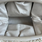Bottega Veneta Mini Curly Raffia Pouch Clutch white Bag