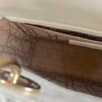 Dior Lady Dior Small White Leather Bag