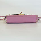 Valentino pink leather flap bag with rock studs