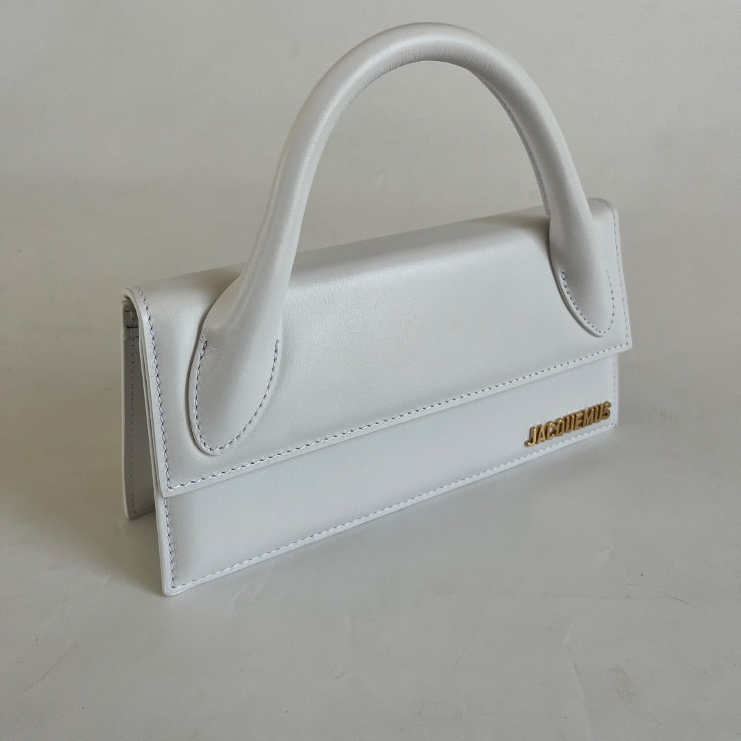 Jacquemus Le Chiquito Long White Bag in Leather.