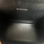 Balenciaga Hourglass Graffiti XS Black with white print shoulder bag