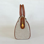 Celine Boston Cuir Triomphe in striped textile and calfskin