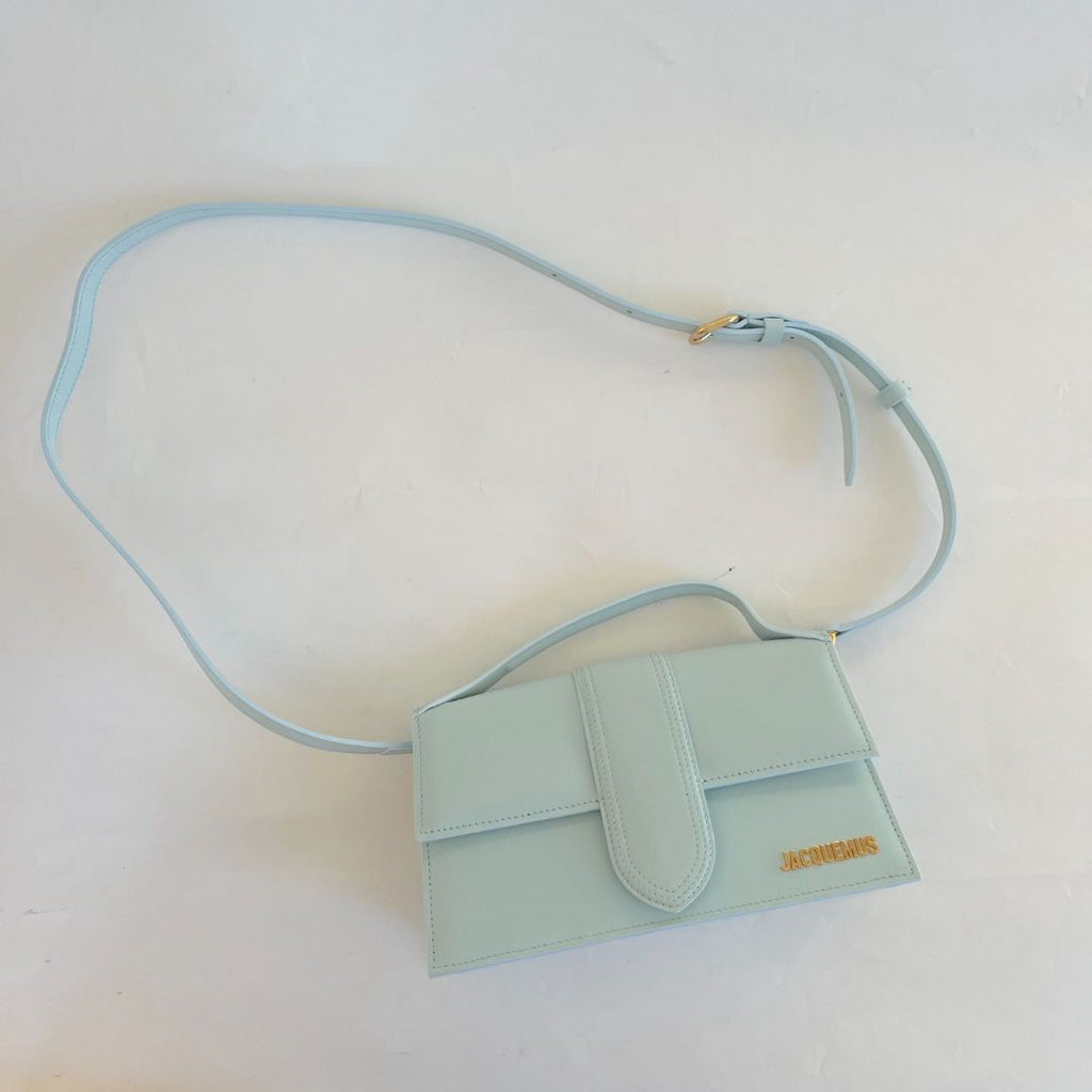Jacquemus Le Bambino light blue leather shoulder bag