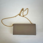 Fendi Grey Leather Continental With Chain