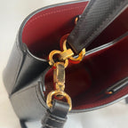 Prada Black Saffiano Leather Panier Top Handle Bag