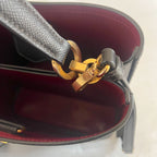 Prada Black Saffiano Leather Panier Top Handle Bag