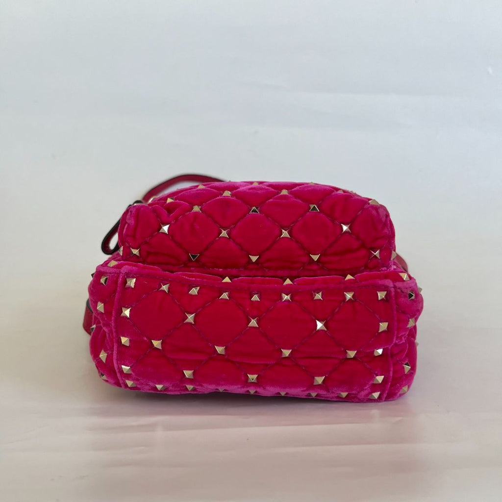Valentino Pink Velvet Rockstud Backbag