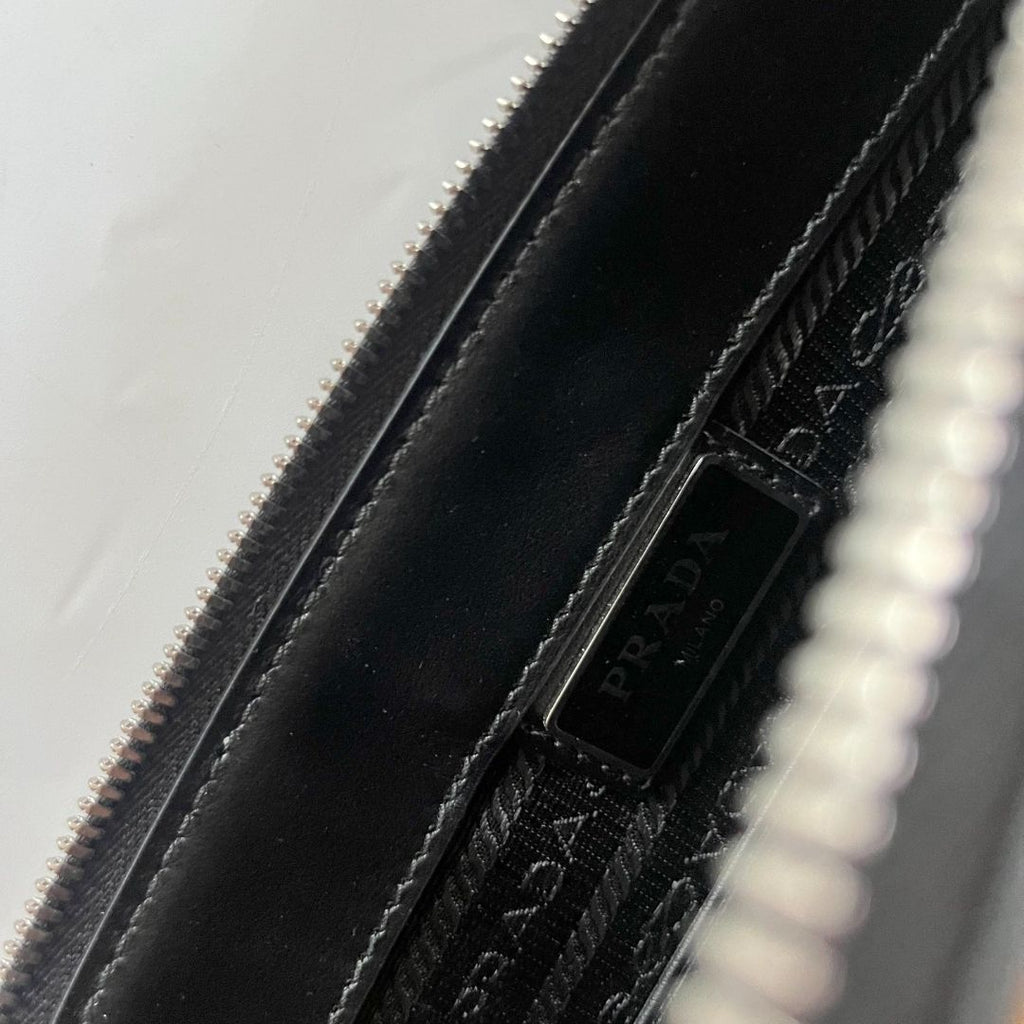 Prada black zip pouch