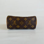Louis Vuitton Brown Monogram Canvas Mini Speedy Shoulder Bag w Strap