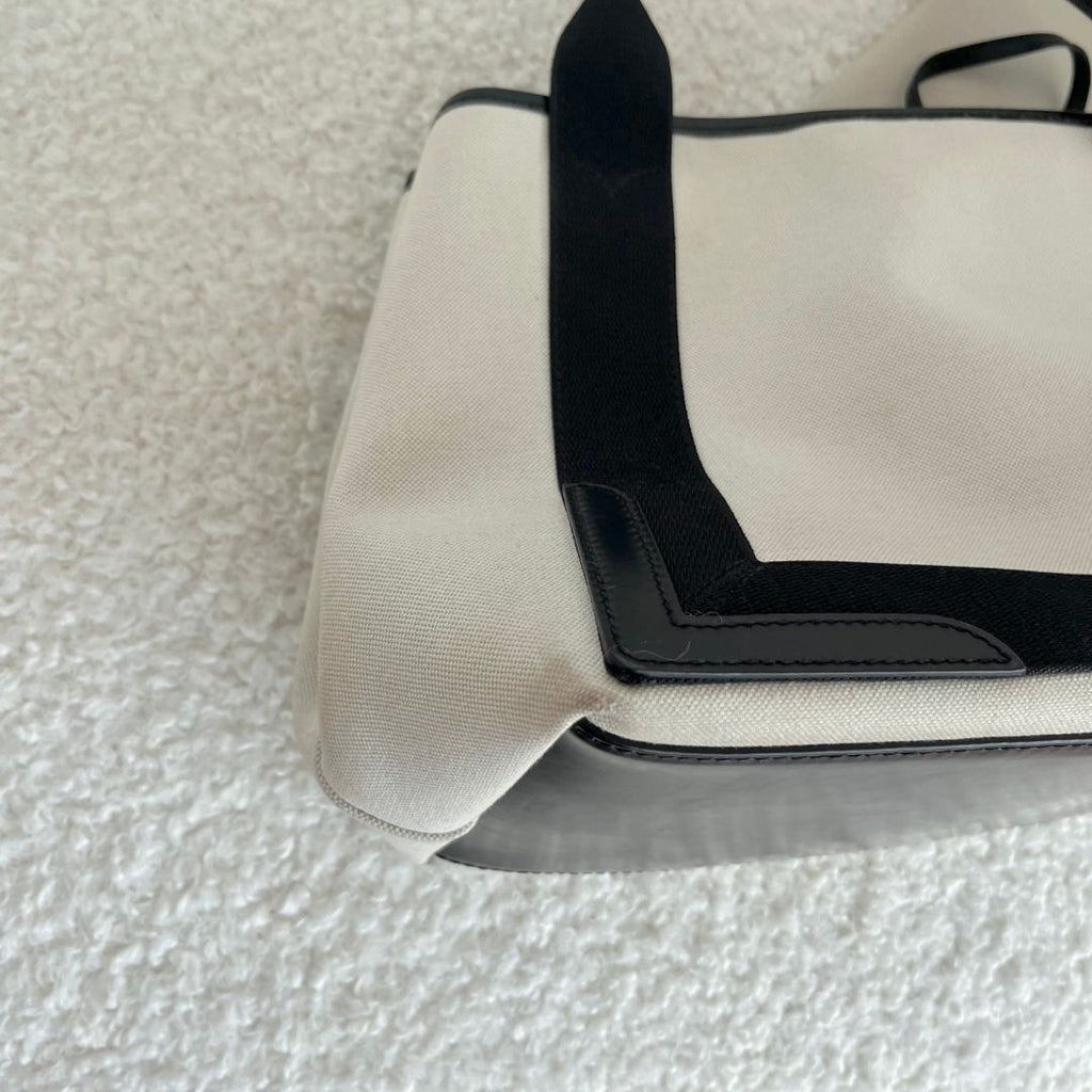 Balenciaga Navy Cabas Small Bag in Organic Cotton Canvas