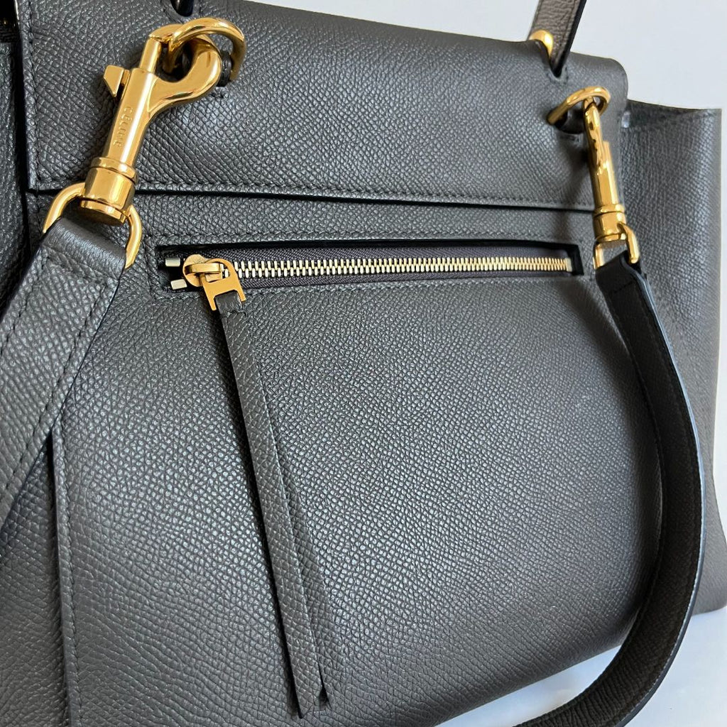 Celine Micro Grey Leather Belt Bag