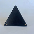 Saint Laurent black leather pyramid logo bag