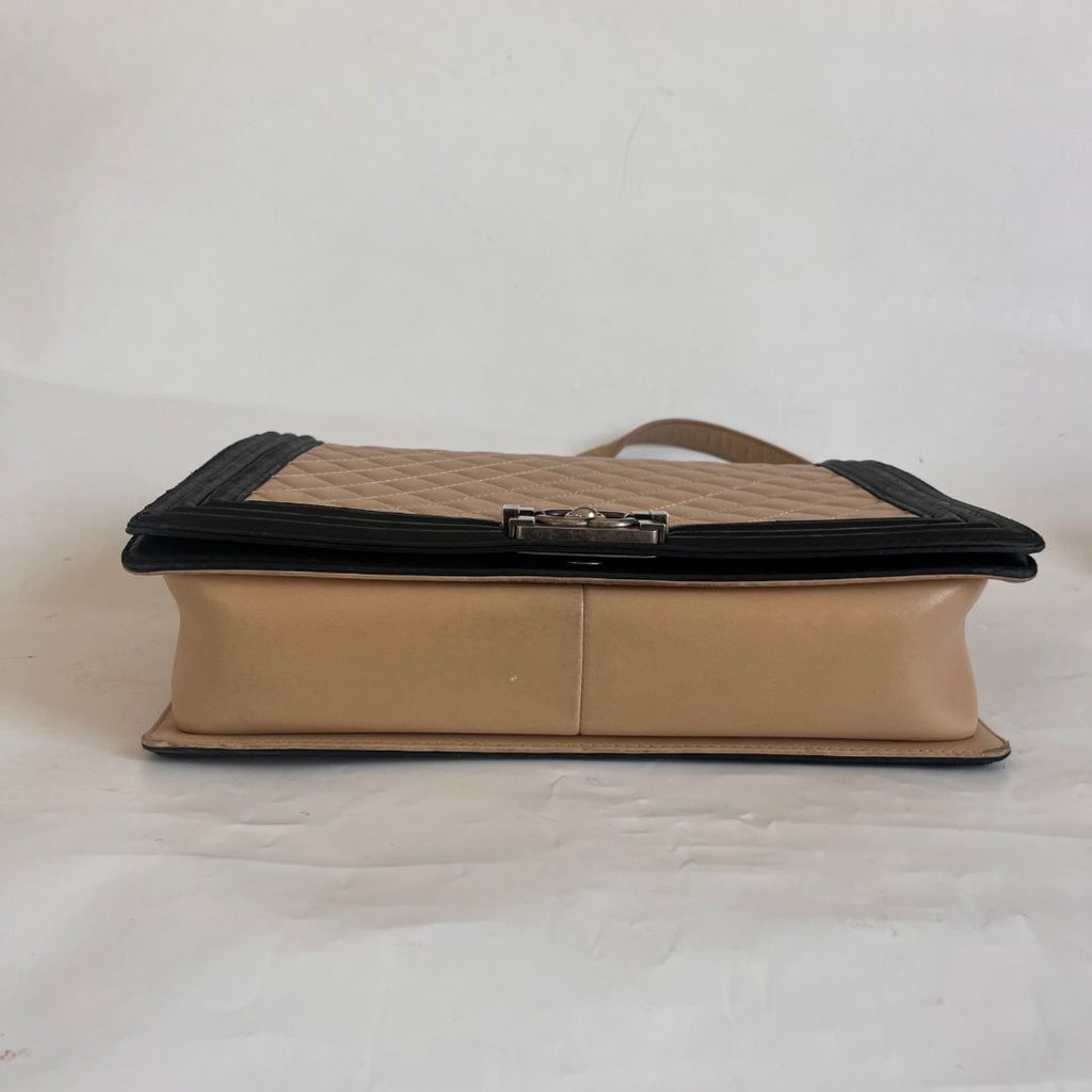 Chanel large two tone le boy bag