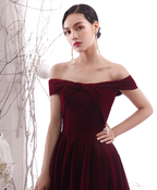 Simple Burgundy Long Prom Dress Burgundy Evening Dress Y1428