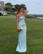 Sexy Halter Blue Sheath Prom Dress Long Evening Dress Bridesmaid Dress Y8233