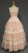 Retro Style A-line Pink Tiered Prom Dress 18th Birthday Party Dress Y2922