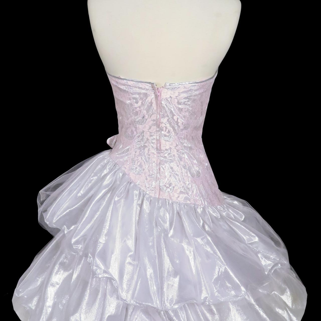 Vintage Light Pink V Neck Strapless Short Birthday Party Dress A Line Homecoming Dress Y9089