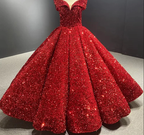 Royal blue sequin prom ball gown sweet 16 dress off the shoulder princess Quince dress  c2767