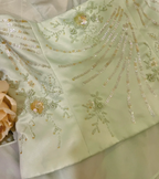 Gorgeous Halter V Neck Green Satin Beaded Chiffon Layered Mermaid Long Evening Dress Prom Gown