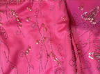 Charming Spaghetti Straps Satin Beaded Mermaid Prom Dress Hot Pink Long Party Dress SP409