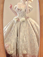 Pink lolita wedding birthday adult dress elegant and gorgeous puffy princess dress R1686