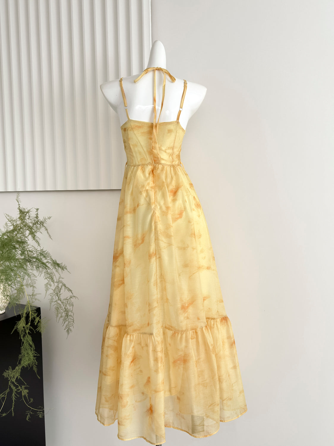 French style gradient suspender dress seaside holiday style long skirt R2104