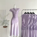 Zhiju's new Chinese style retro stand-up collar cheongsam beautiful patchwork dress R2183