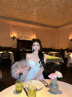 Seaside holiday fairy dress sexy heavy pleated dress white dress pleated long skirt R1601