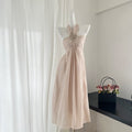 Holiday dress 2025 new style pink halter neck long dress R2071