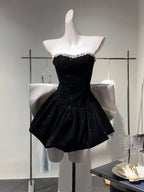 Birthday dress high-end party dress high-end niche tutu skirt bow tube top dress R1764