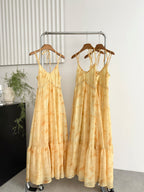 French style gradient suspender dress seaside holiday style long skirt R2104