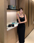 Retro suspender dress, sexy temperament, waist and hip-hugging dress skirt R1451