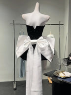 Birthday dress high-end party dress high-end niche tutu skirt bow tube top dress R1764