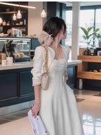White suspender dress 2025 short suit jacket waist sleeveless niche design skirt R1492