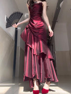 French fishtail evening dress lolita adult ceremony high-end dinner suspender skirt R1671